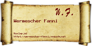 Wermescher Fanni névjegykártya