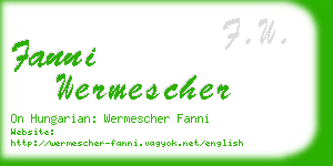 fanni wermescher business card